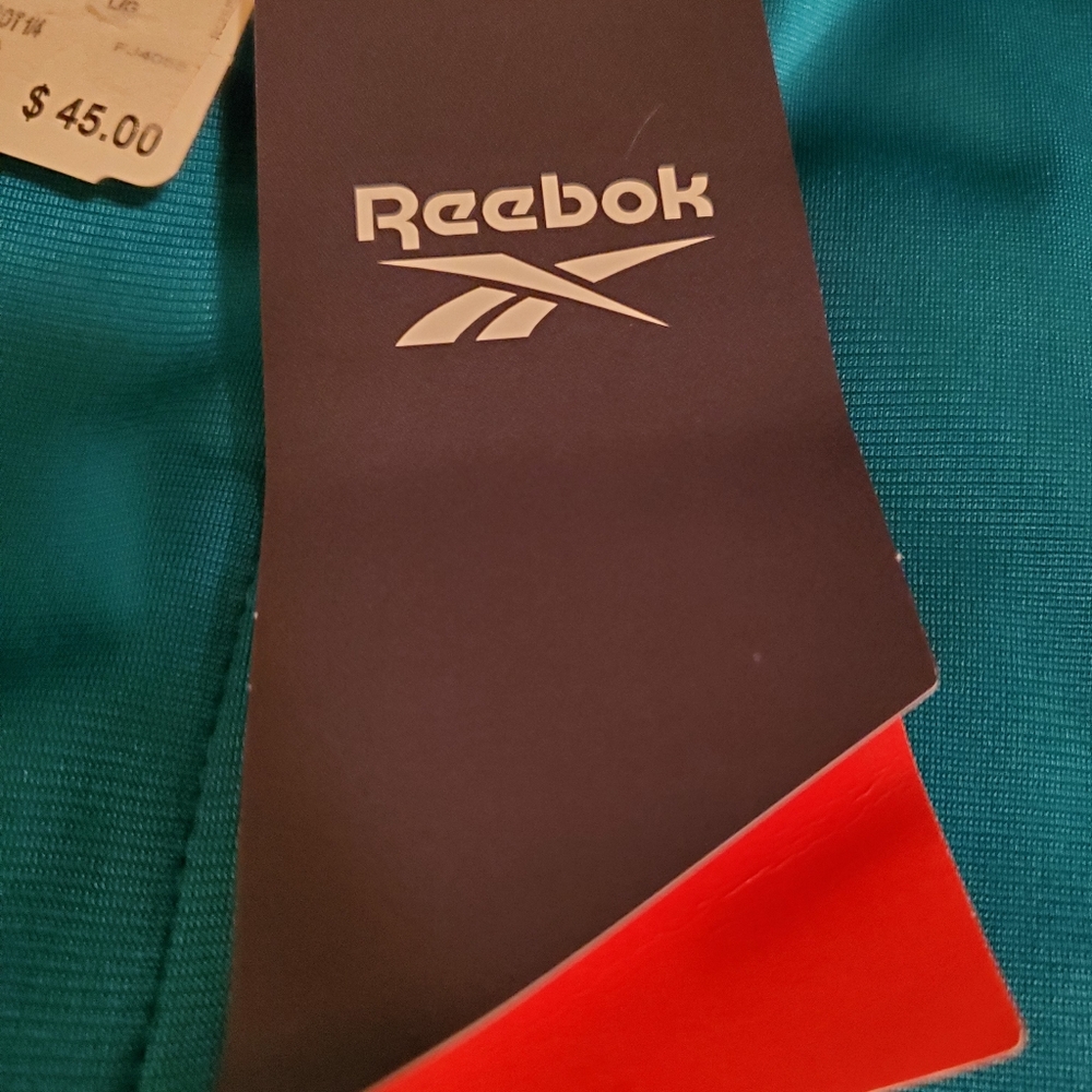 Reebok Men's Workout 1/4 zip pullover shirt. NWT size Large seatea color - Picture 4 of 10